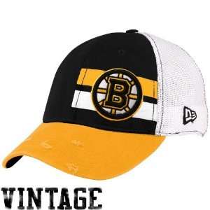  New Era Boston Bruins White Double Stripe Vintage Flex Fit 