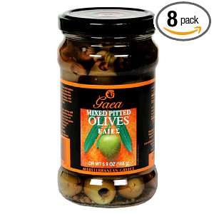 Gaea Mixed Pitted Olives, 5.9 Ounce Jars (Pack of 8)  