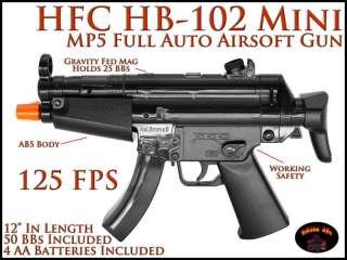HFC HB 102 Mini Novelty Black MP5 Full Auto Airsoft Gun 125 FPS  