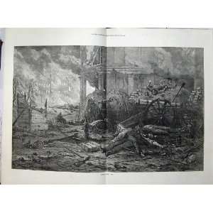   1871 Paris France War Devastation Bombing War Fire Art