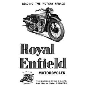  Royal Enfield Motorcycles Leading the Victory Parade 