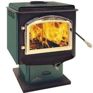 Napoleon 1100f Deluxe Small Wood Burning Stove   Green / Gold Plated 
