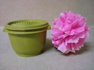 Vintage Tupperware Classic Avocado Servalier Bowl with Cover Top 4 