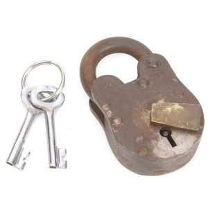  Steel Padlock & Keys Rust