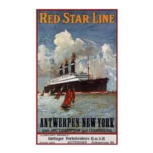  Red Star Line, Antwerpen New York Unknown. 22.00 inches 