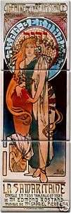 Alphonse Mucha Ceramic Art Nouveau 3 Tile Set Samaritan  