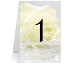  Wedding Table Number Cards   Vanilla Rose n Pearls #1 