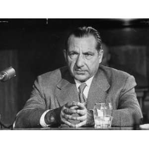  Mobster Frank Costello Appearing at Kefauver Senate Crime 