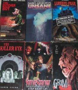 For sale is this lot of 6 Cult horror movies on VHS
