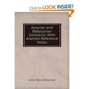  Contracts With Aramaic Reference Notes James Henry Stevenson Books