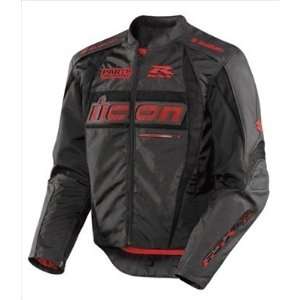 Icon Arc Suzuki Mens Textile Road Race Motorcycle Jacket   Black / X 