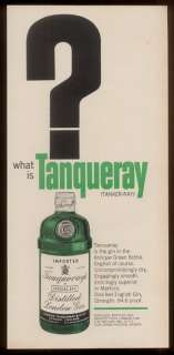 1963 what is Tanqueray? Special Dr London Gin bottle art ad  