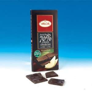 VALOR 70% Dark Chocolate Bar with Pear Grocery & Gourmet Food