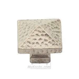     arts & crafts square pyramid knob in aged silver