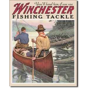  Winchester Fishing Tackle Tin Sign