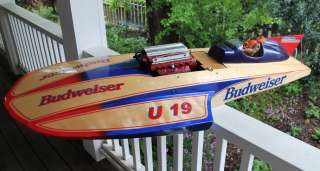   Wooden RC Hydroplane Miss Budweiser U19 Gold Cup Race Boat  