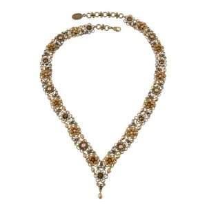  V Shape Necklace designed by Michal Negrin with Floral 