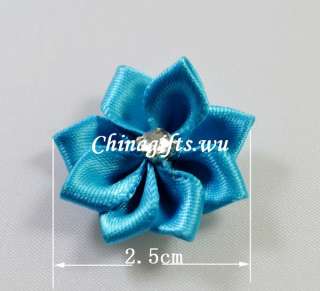 satin rhinestone ribbon flowers bows various colors Appliques Craft 