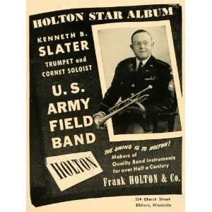   Slater Trumpeter Army Field Band   Original Print Ad