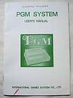 IGS PolyGame Master (PGM) System Video Arcade Original Manual