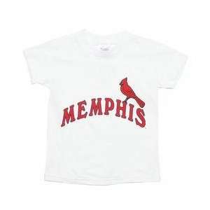Memphis Redbirds Youth Arch Logo T Shirt   White Small
