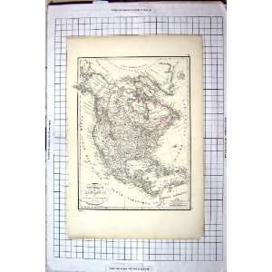  Antique Map America Amerique Greenland Canada Caribbean 