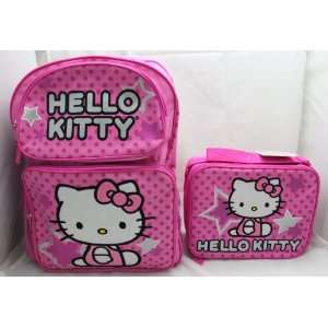  Hello Kitty Pink Large 16 Backpack +Lunch Bag SET   STAR 