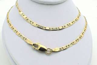 14k Multi Tone Gold Mariner Anchor Chain Necklace 5 gr  