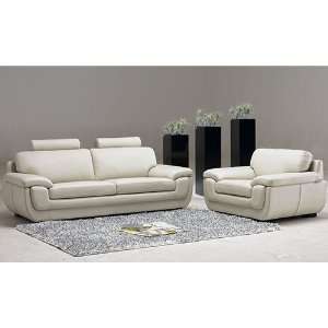  White Leather Sofa Set