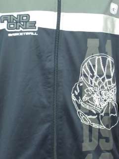 AND1 Basketball Track Jacket Navy Dark Gray Swiss XL  