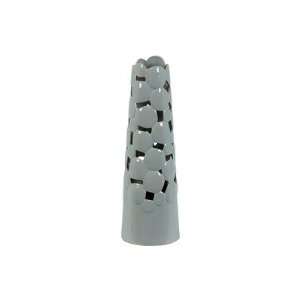 Urban Trends Light Grey Ceramic Tower Vase Cut Design 20526 / 20527 
