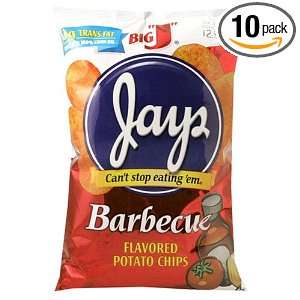 Jays Potato Chips, Barbecue, 11 Ounce Bags (Pack of 10):  