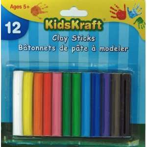  Kids Kraft Clay Sticks (Molding Clay) 12 Colors Arts 