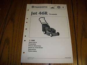 Husqvarna Jet 46R Lawn Mower Parts List Diagram  