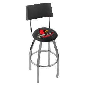  University of Louisville Steel Logo Stool with Back and 