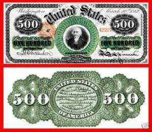 Replica $500 1863 LT US Paper Money Currency Copy  
