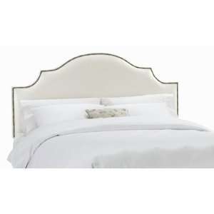   Pearl) Arc Notched Nail Button Headboard in Shantung Pearl Size: Twin