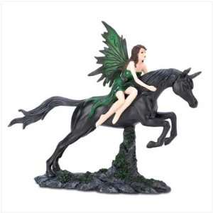  Midnight Fairy Unicorn Horse Mythical Decor Figurine: Home 