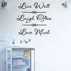 Black Live Well  Laugh Often  LOVE Much Removable Wall Decal Sticker