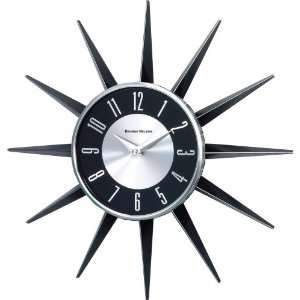   Black Atomic Eames Era Starburst Sunray Wall Clock: Home & Kitchen