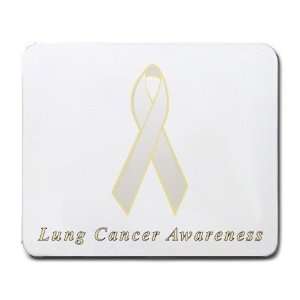  Lung Cancer Awareness Ribbon Mouse Pad: Office Products