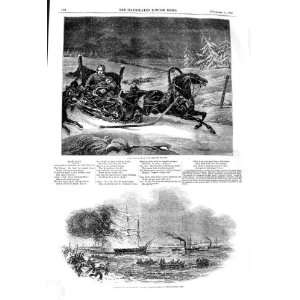  1845 RUSSIAN FAMILY ATTACKED WOLVES FIRE SHIP HENRY