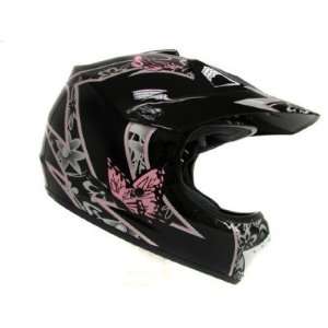   pink Butterfly Dirt Bike Atv Motocross Off road Dot Helmet Mx (Large