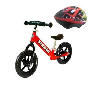 Strider Balance Running Bike Red Plus Protective Child Helmet (Ages 5 