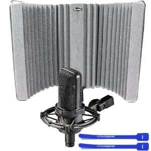   Condenser Mic w/ Auralex Mudguard & Cable Ties Musical Instruments