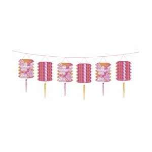 com Luau Party Decorations   Pink Paper Lantern Garland   Tiki Party 