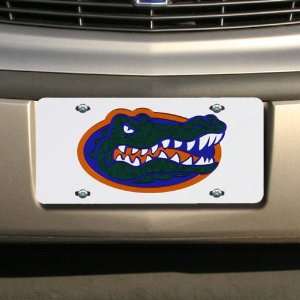  Florida Gators White Glitter Logo License Plate: Sports 