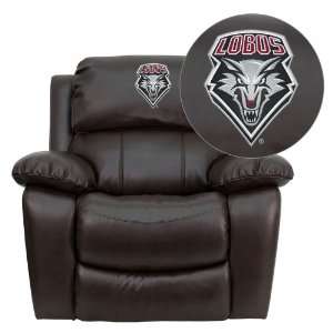  Flash Furniture New Mexico Lobos Embroidered Brown Leather 