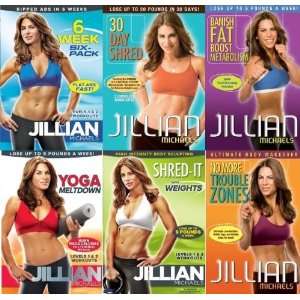  Jillian Michaels 6 DVD Set. 30 Day Shred/Banish Fat Boost 