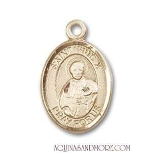 St. Pius X Small 14kt Gold Medal